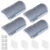 Cat Self Groomer Soft Silicone Wall Corner Scratcher 4Pcs